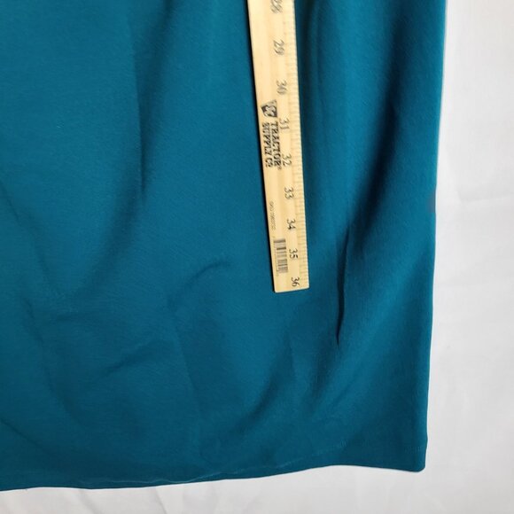 Maggy London Dress Women's 16 Turquoise Green Tie Neck Midi Career Office NWT - Picture 9 of 12